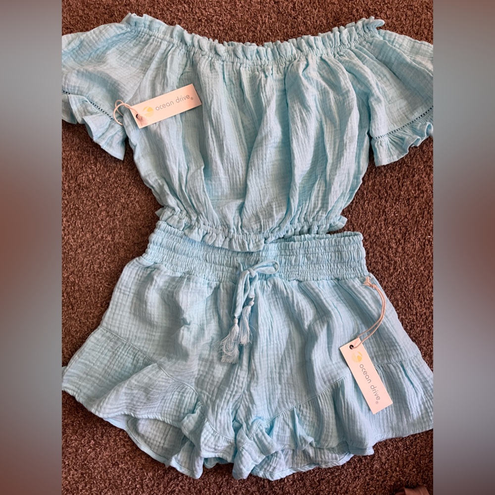 Ruffle Gauze Short Set